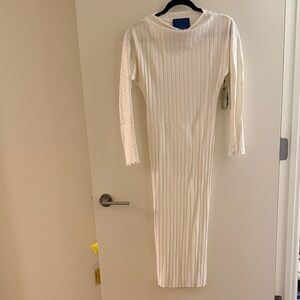 Simon Miller Zippie Elegant White Ribbed Dress NWT